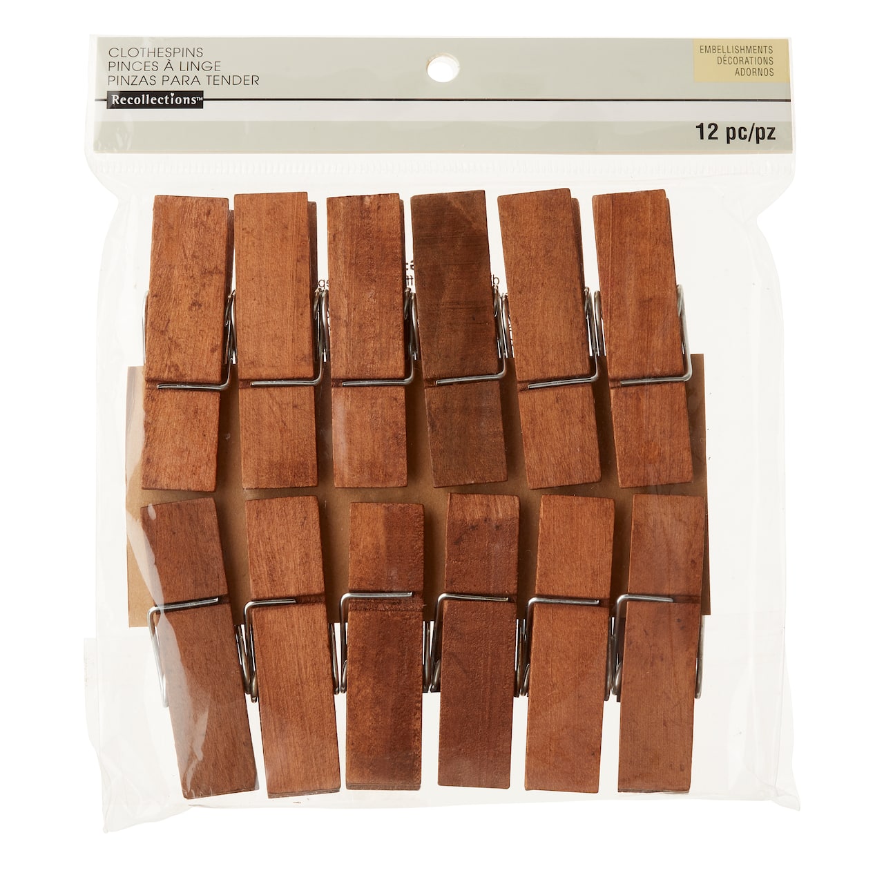 12 Packs: 12 ct. (144 total) Wide Clothespins by Recollections™